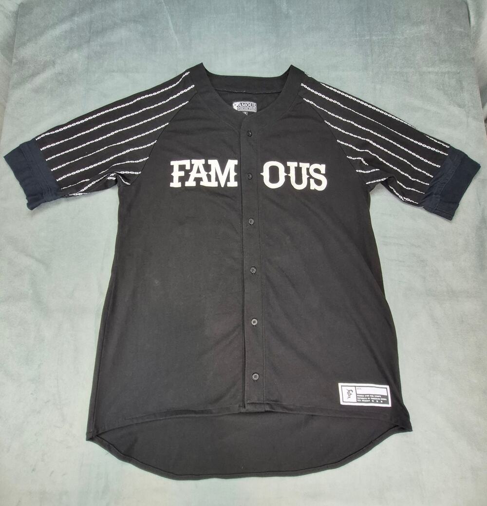 Famous Stars and Straps Vintage Baseball Jersey Mens Black 2XL
